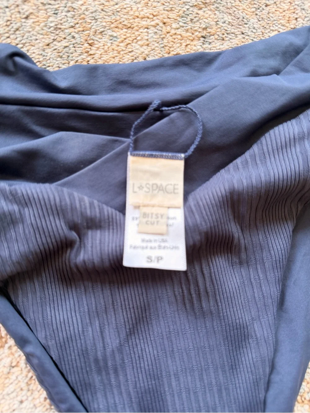 l*space Navy Ribbed V-Waist Bikini Set - Picture 3 of 4